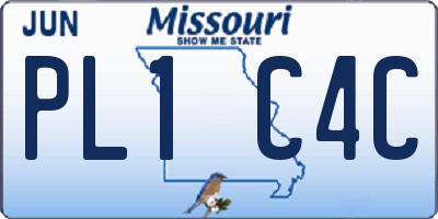 MO license plate PL1C4C