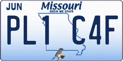 MO license plate PL1C4F