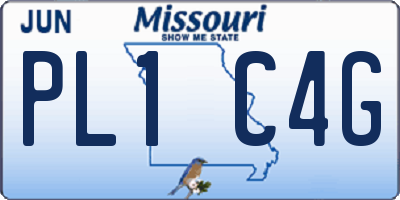 MO license plate PL1C4G