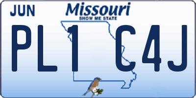 MO license plate PL1C4J