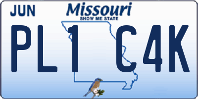 MO license plate PL1C4K