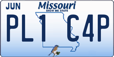 MO license plate PL1C4P