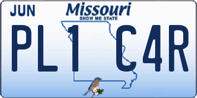 MO license plate PL1C4R