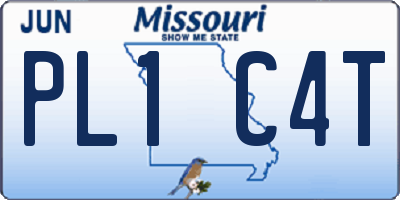 MO license plate PL1C4T