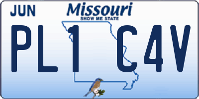 MO license plate PL1C4V