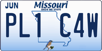 MO license plate PL1C4W