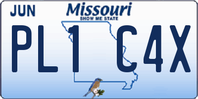 MO license plate PL1C4X