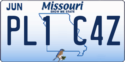 MO license plate PL1C4Z