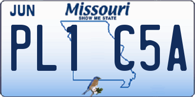 MO license plate PL1C5A