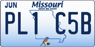 MO license plate PL1C5B