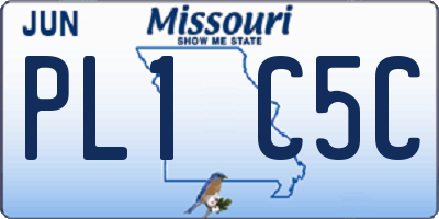 MO license plate PL1C5C