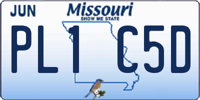 MO license plate PL1C5D