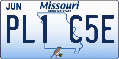 MO license plate PL1C5E