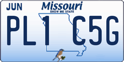 MO license plate PL1C5G