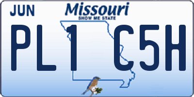 MO license plate PL1C5H