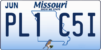 MO license plate PL1C5I