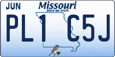 MO license plate PL1C5J