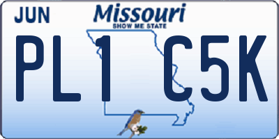 MO license plate PL1C5K
