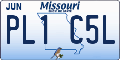 MO license plate PL1C5L