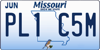 MO license plate PL1C5M