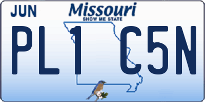 MO license plate PL1C5N