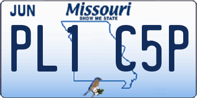 MO license plate PL1C5P