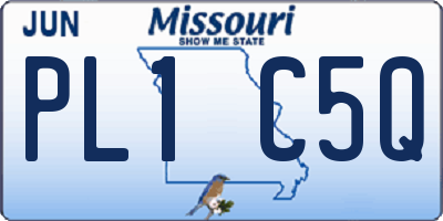 MO license plate PL1C5Q