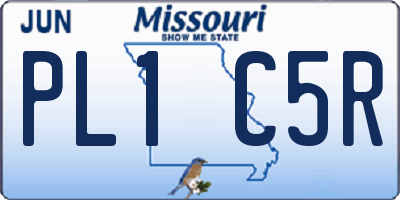 MO license plate PL1C5R