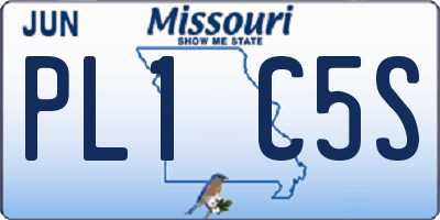 MO license plate PL1C5S