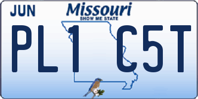 MO license plate PL1C5T