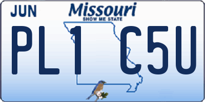 MO license plate PL1C5U