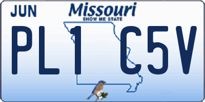 MO license plate PL1C5V