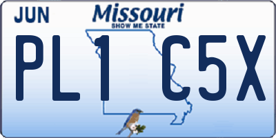 MO license plate PL1C5X
