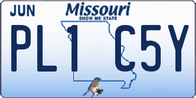 MO license plate PL1C5Y
