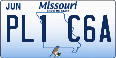 MO license plate PL1C6A
