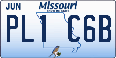 MO license plate PL1C6B