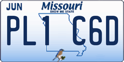 MO license plate PL1C6D