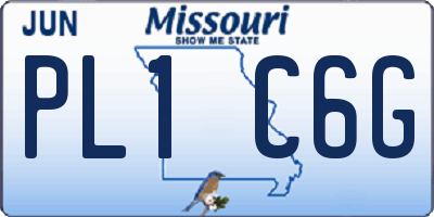 MO license plate PL1C6G