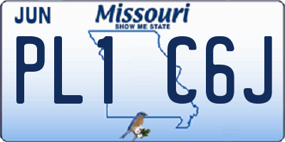 MO license plate PL1C6J