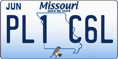MO license plate PL1C6L