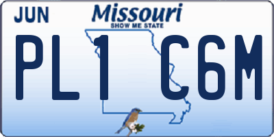 MO license plate PL1C6M