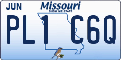 MO license plate PL1C6Q