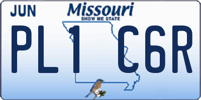 MO license plate PL1C6R