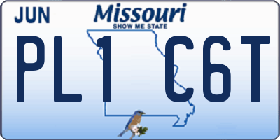 MO license plate PL1C6T
