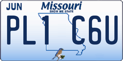MO license plate PL1C6U