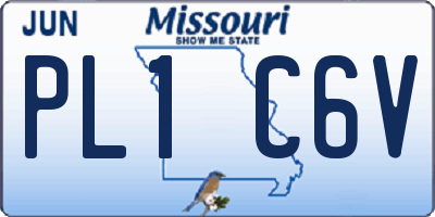 MO license plate PL1C6V