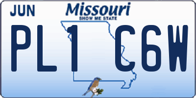 MO license plate PL1C6W