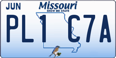 MO license plate PL1C7A