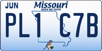 MO license plate PL1C7B