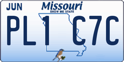 MO license plate PL1C7C